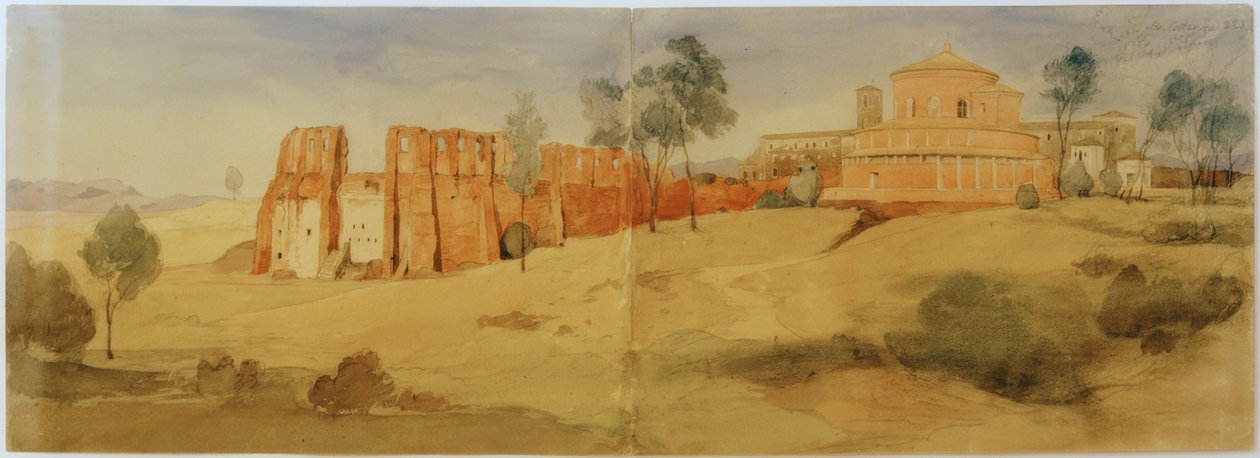 Uitzicht op Santa Costanza door Johann Wilhelm Schirmer