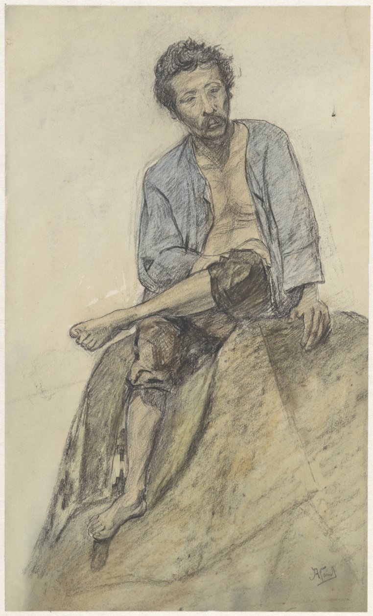 Zittende man door Johannes Abraham Mondt