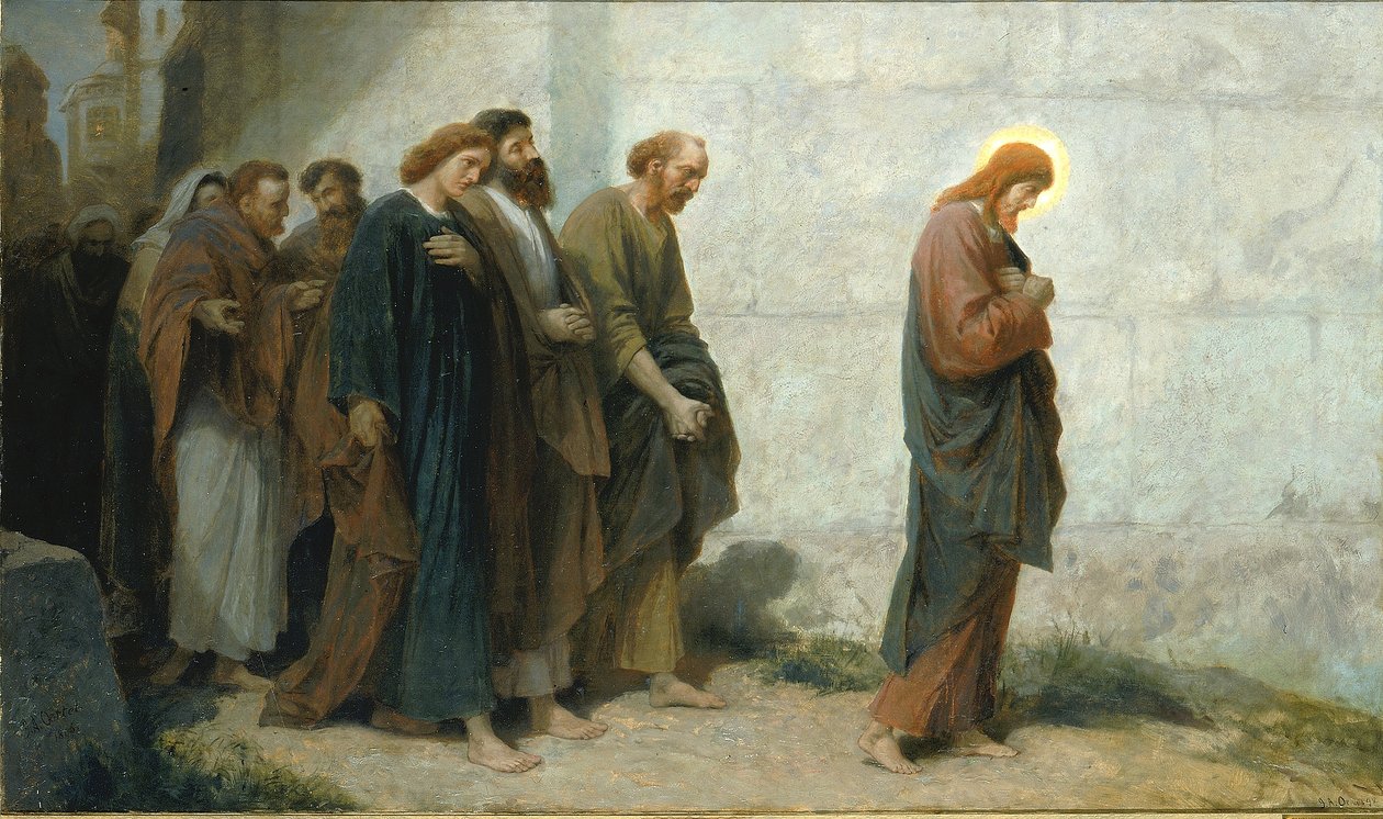Afdaling naar Gethsemane door Johannes Adam Simon Oertel