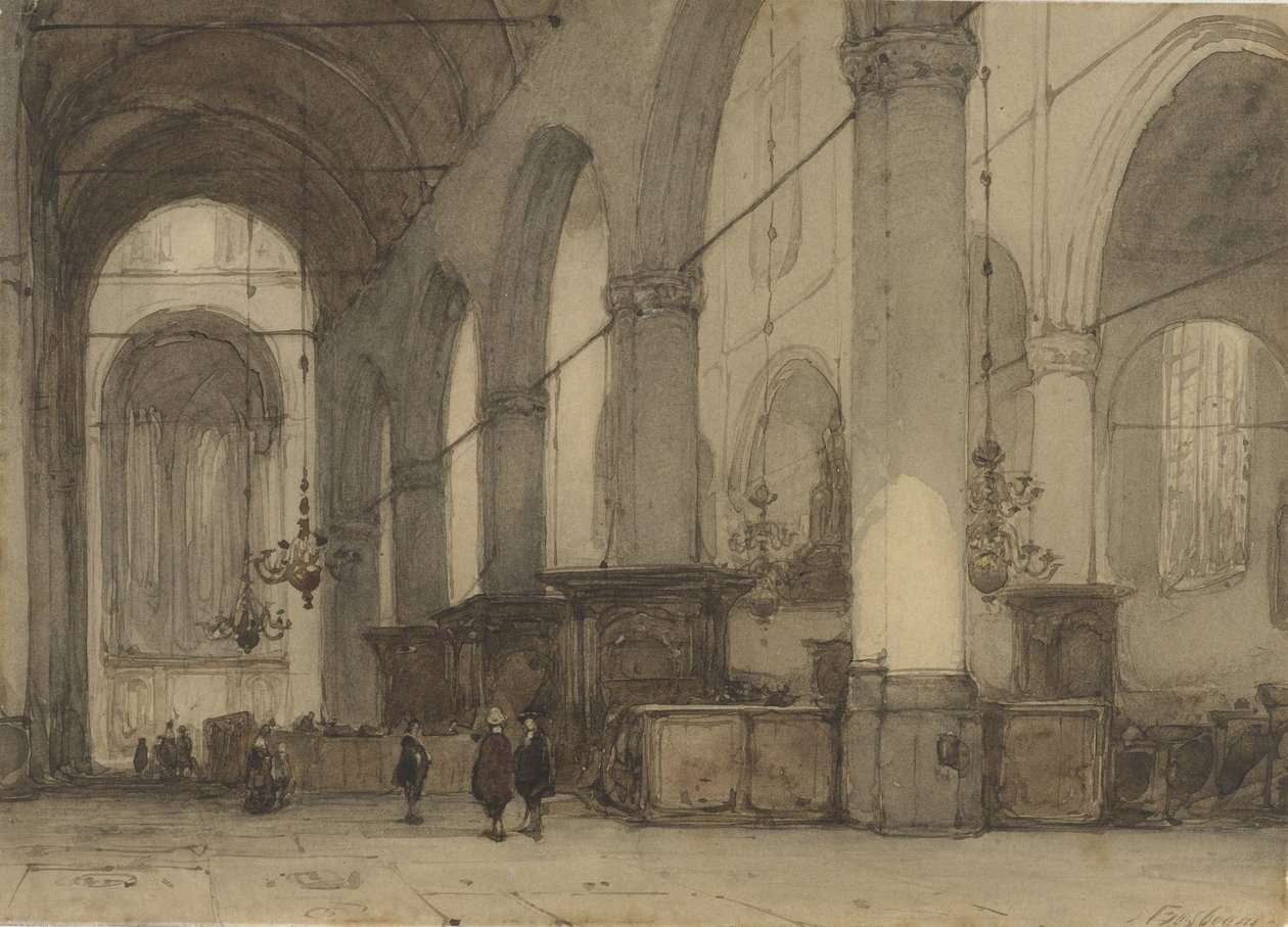 Kerkinterieur door Johannes Bosboom