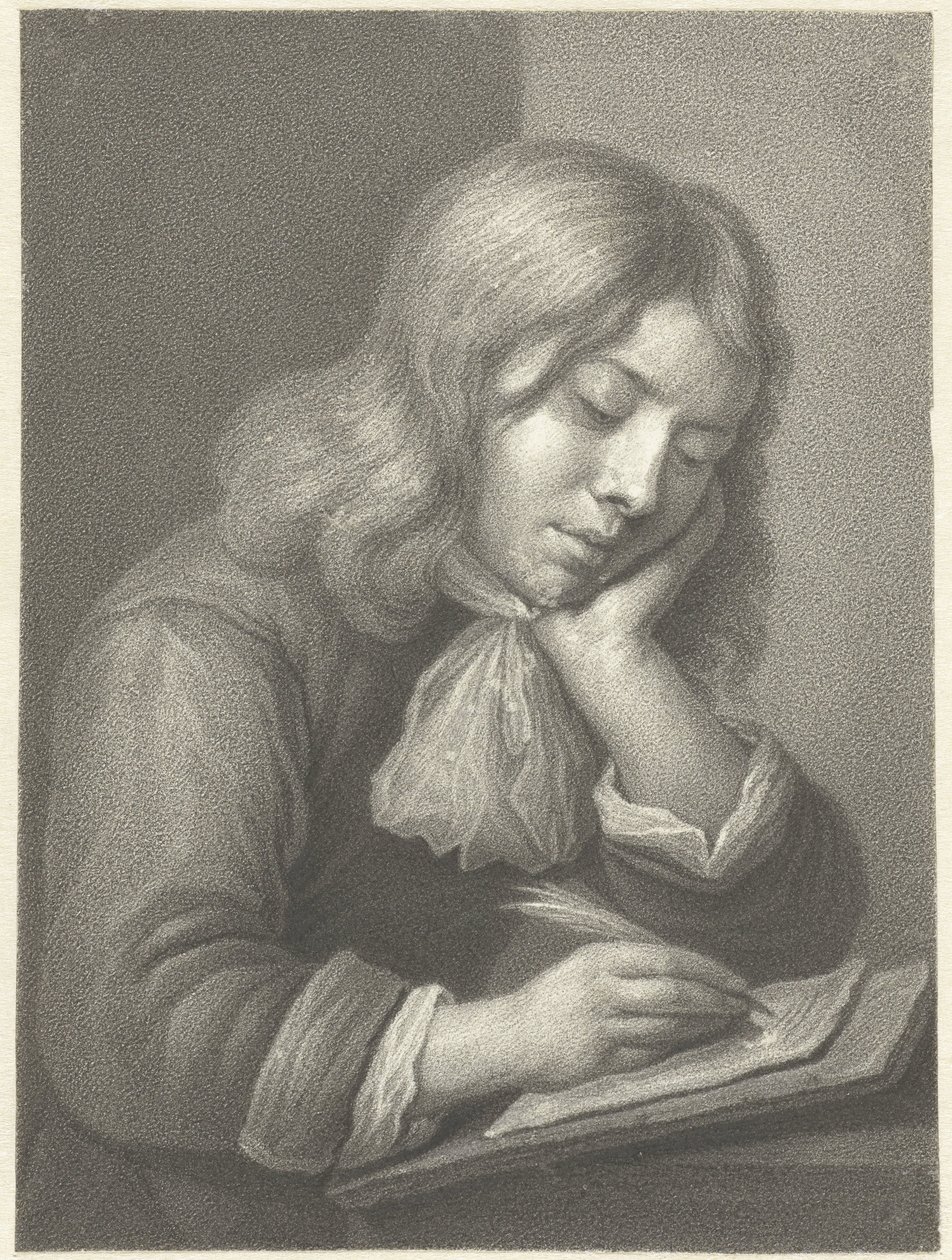 Schrijvende jongen door Johannes Cornelis Mertens