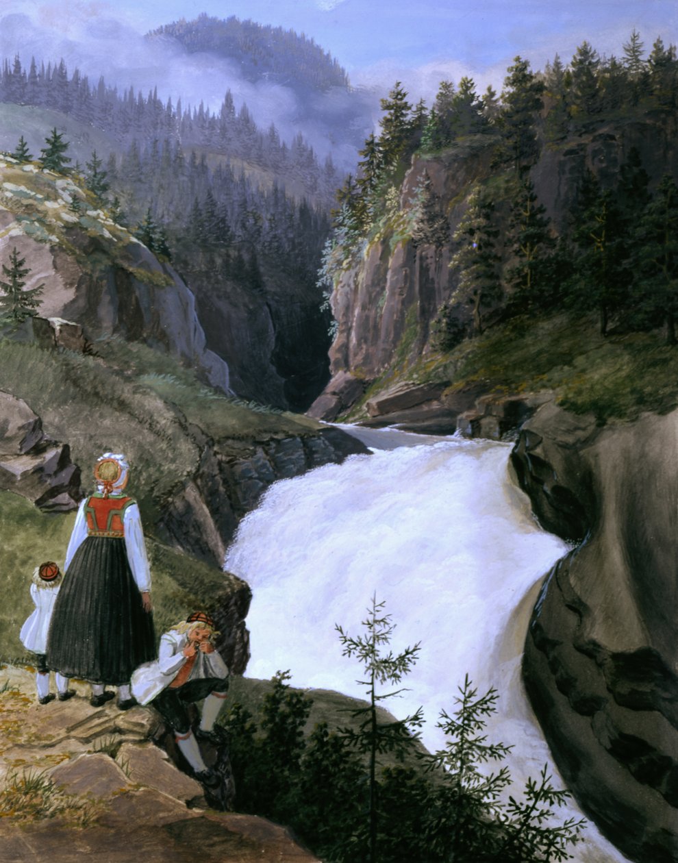 Rukkedals-rivier Nes in Hallingdal door Johannes Flintoe