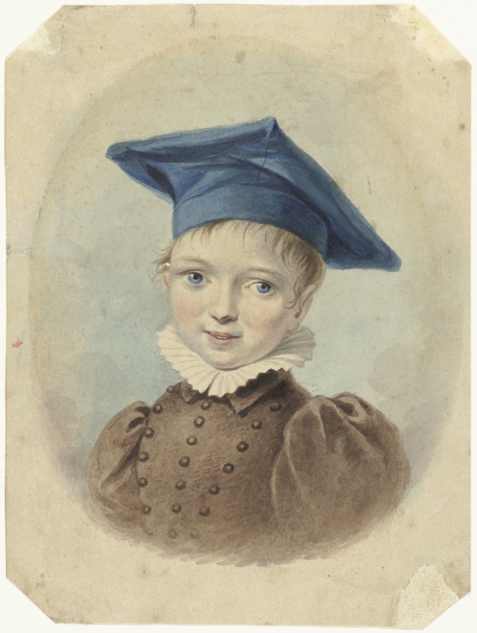 Jongetje met een blauwe baret door Johannes Hari (I)