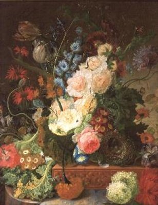 Stilleven van Bloemen door Johannes Hendrick Fredriks