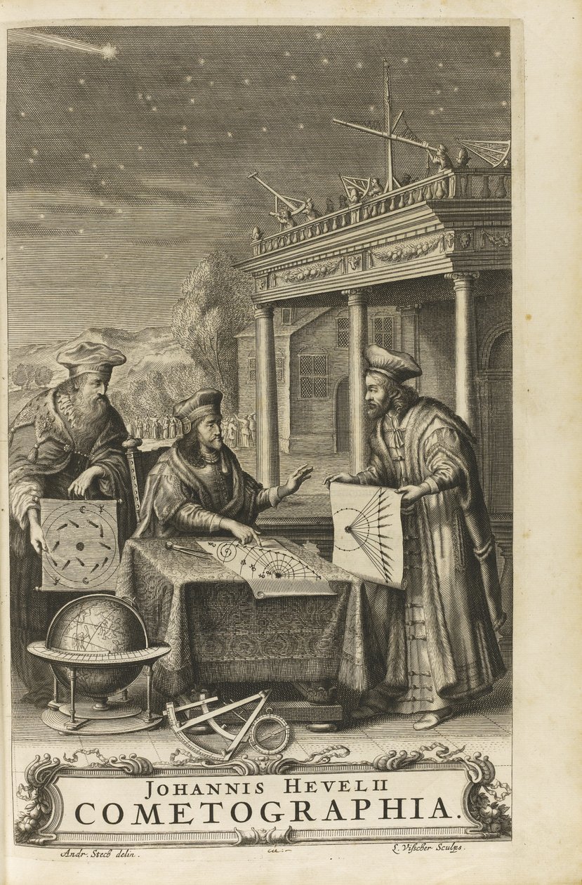 Cometographia. Frontispice, 1668 door Johannes Hevelius