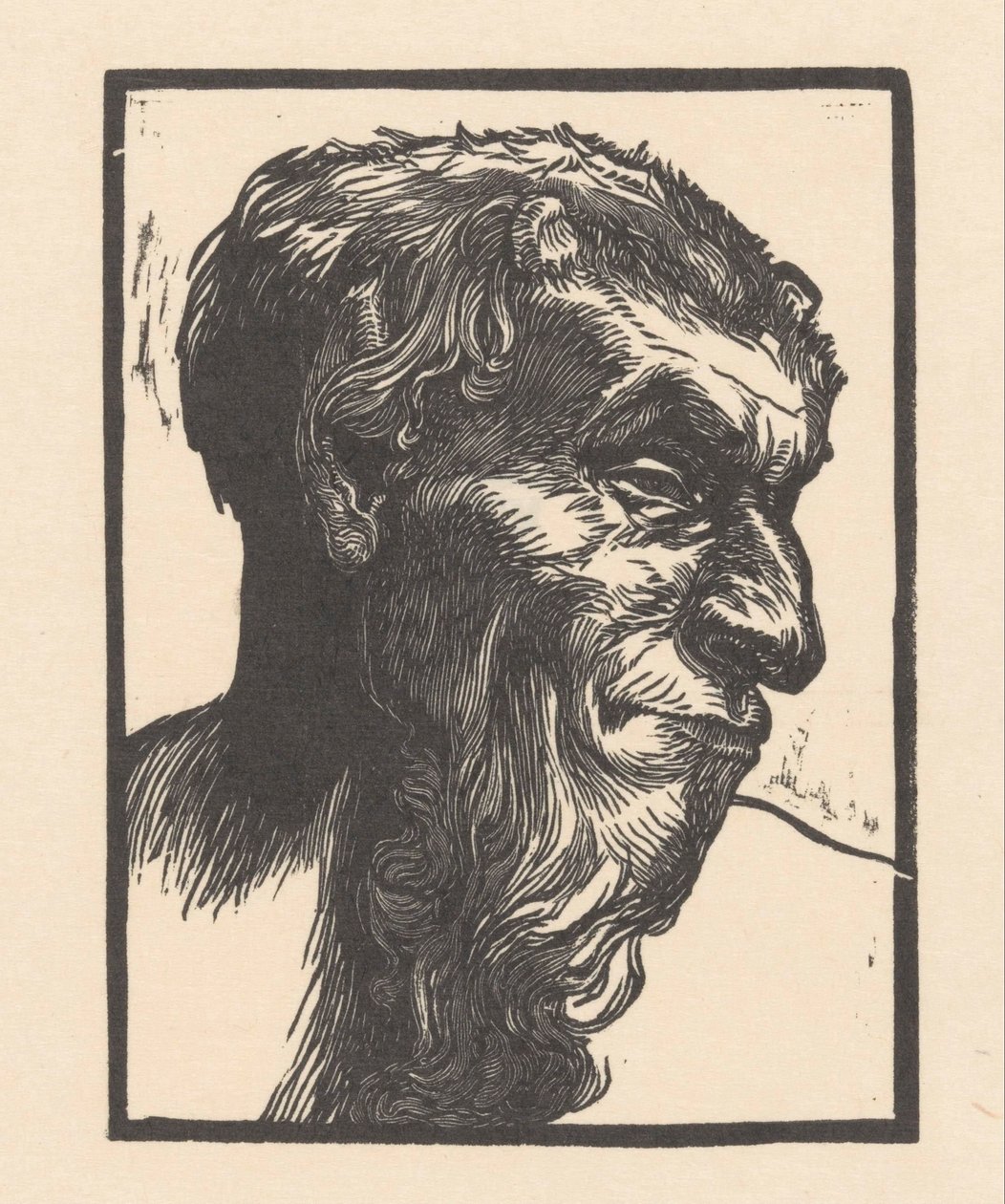 Hoofd van een faun door Johannes Josephus Aarts