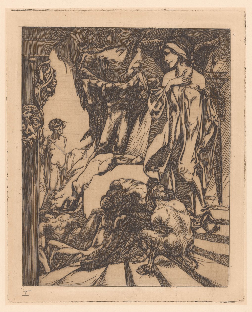 Oedipus en de sfinx door Johannes Josephus Aarts