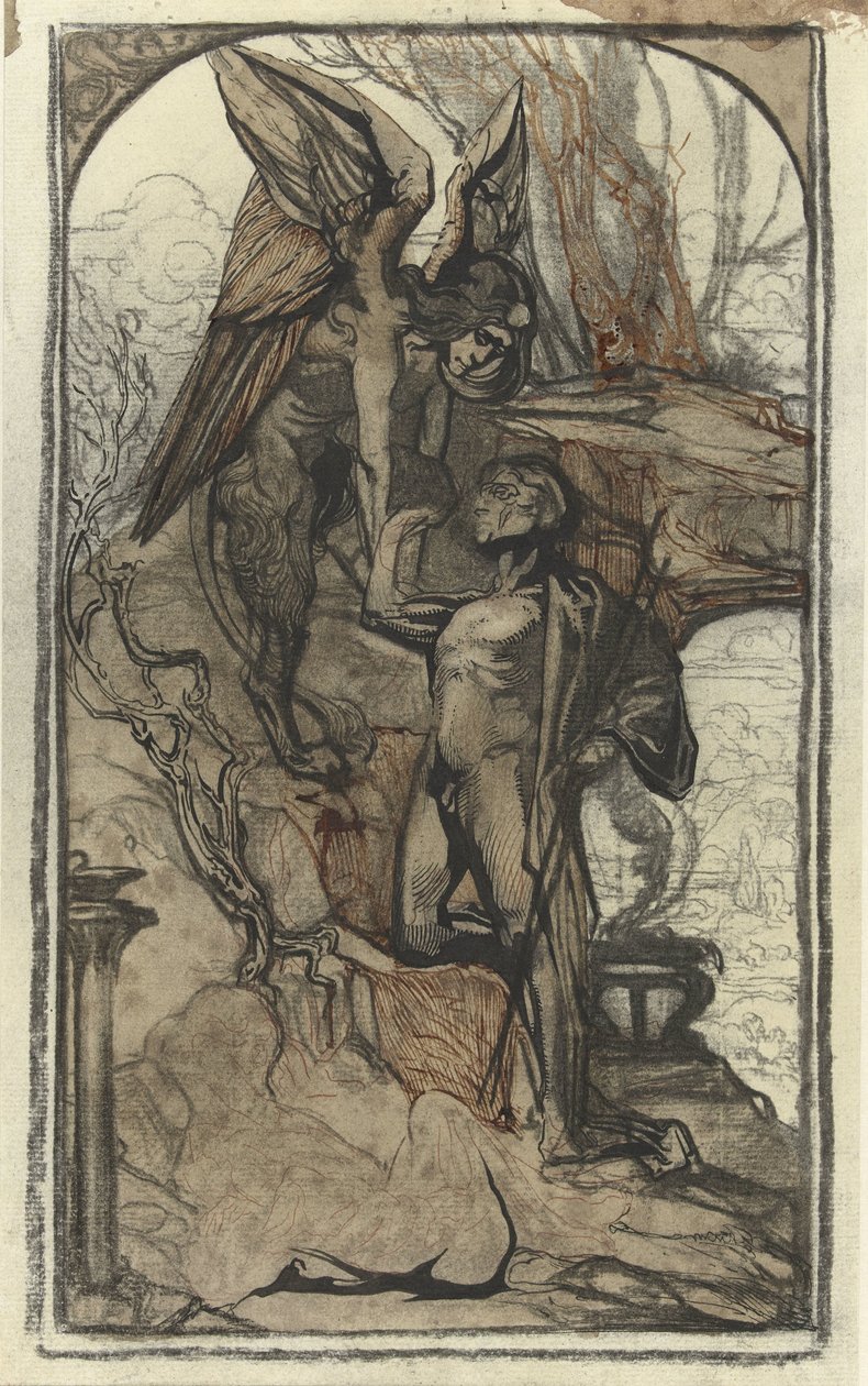 Oedipus en de sfinx door Johannes Josephus Aarts