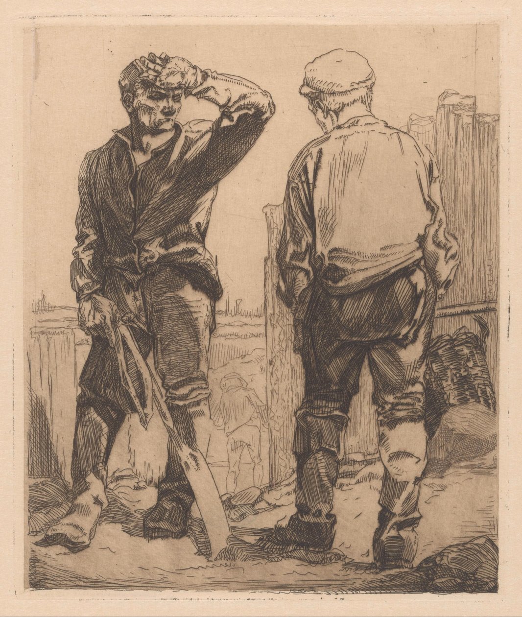 Twee arbeiders door Johannes Josephus Aarts