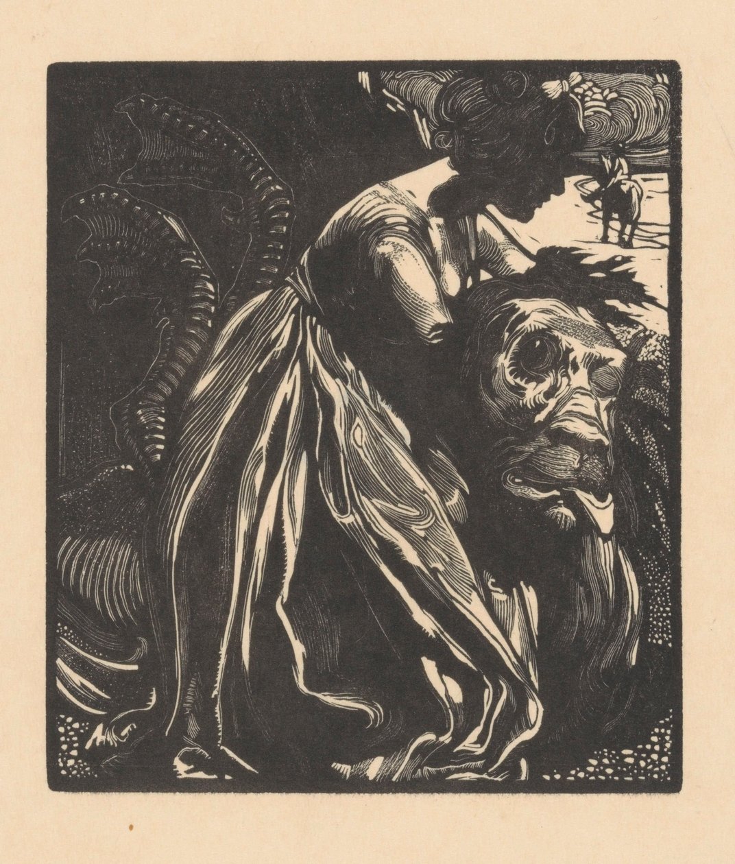 Vrouw met monster door Johannes Josephus Aarts