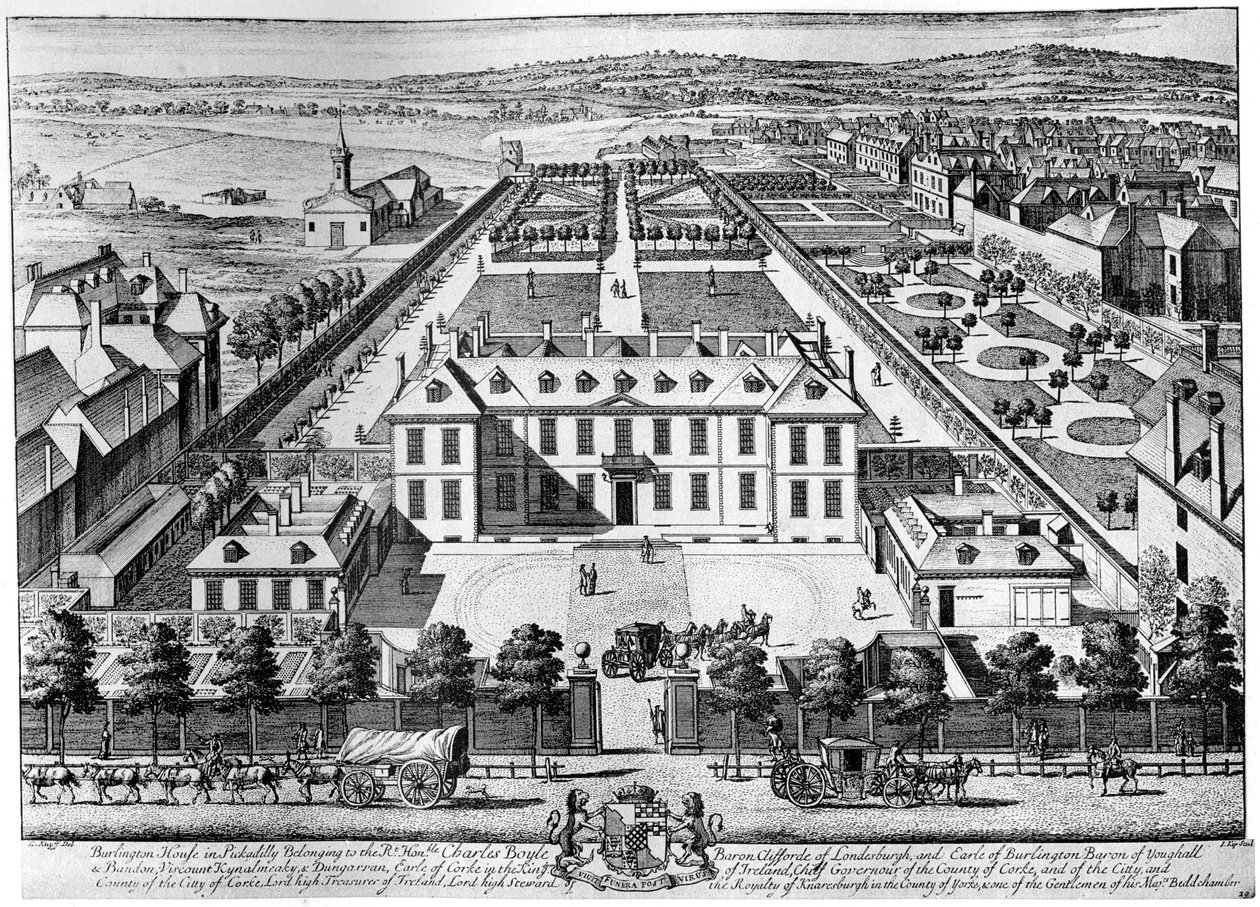 Burlington House, Piccadilly, begin 18e eeuw, 1908 door Johannes Kip