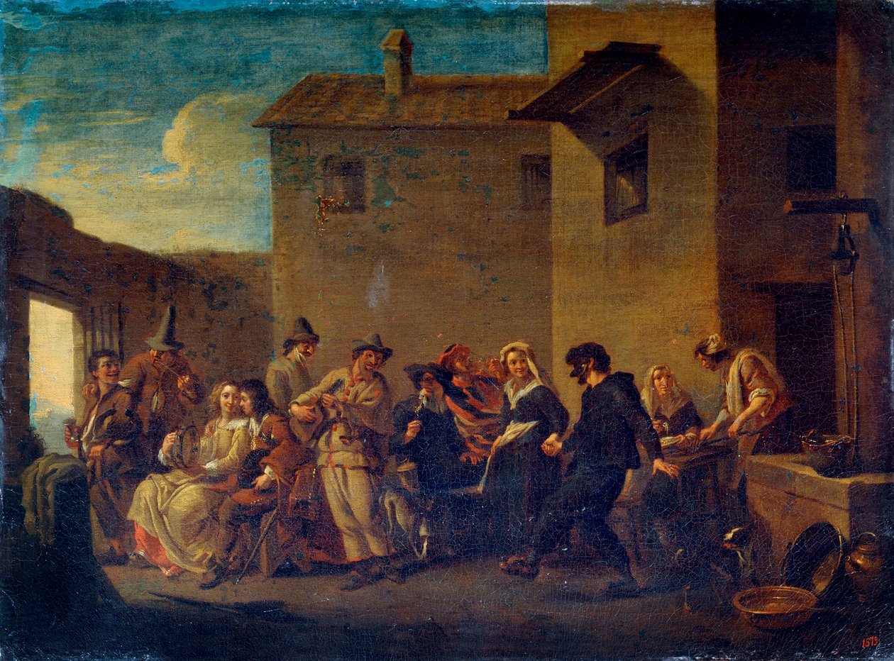 Carnaval in Venetië, 17e eeuw door Johannes Lingelbach