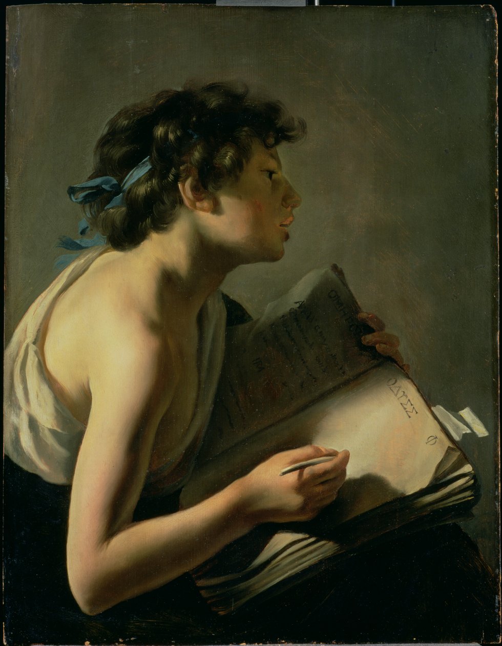 De jonge dichter (Jeugd die Homerus overschrijft) door Johannes Moreelse