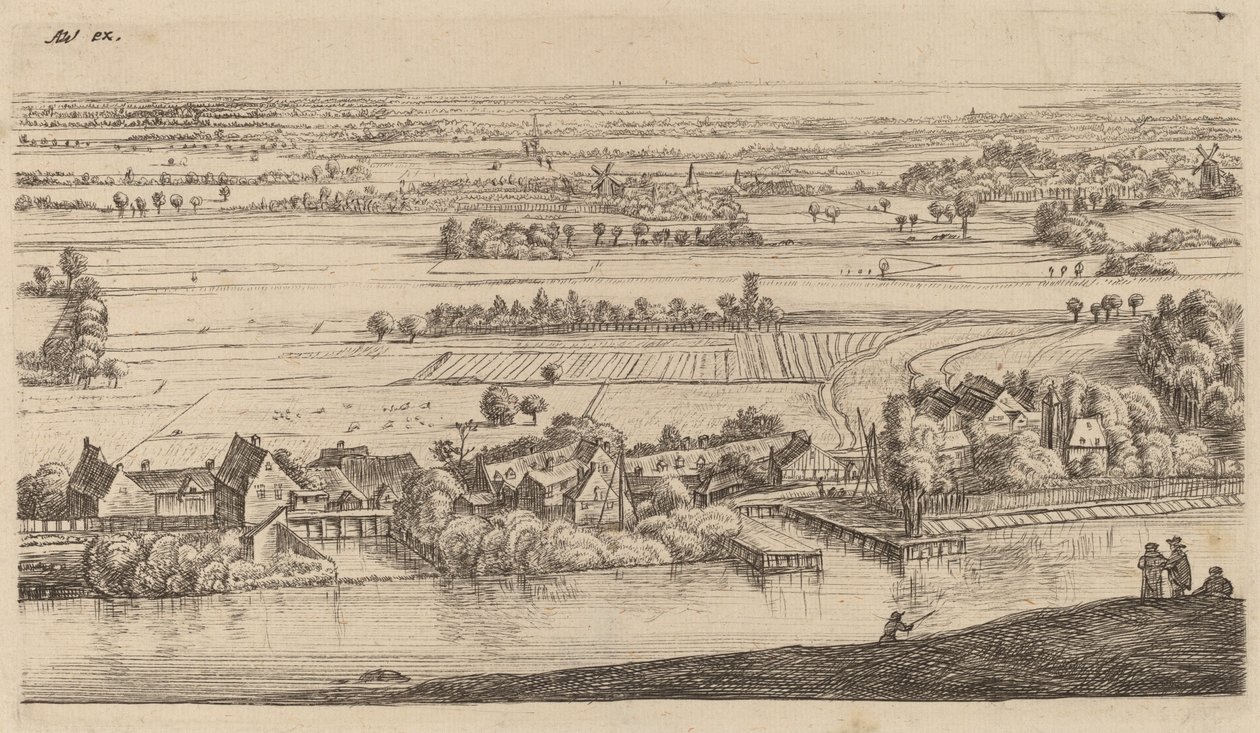 Dorp naast een Kanaal door Johannes Ruisscher