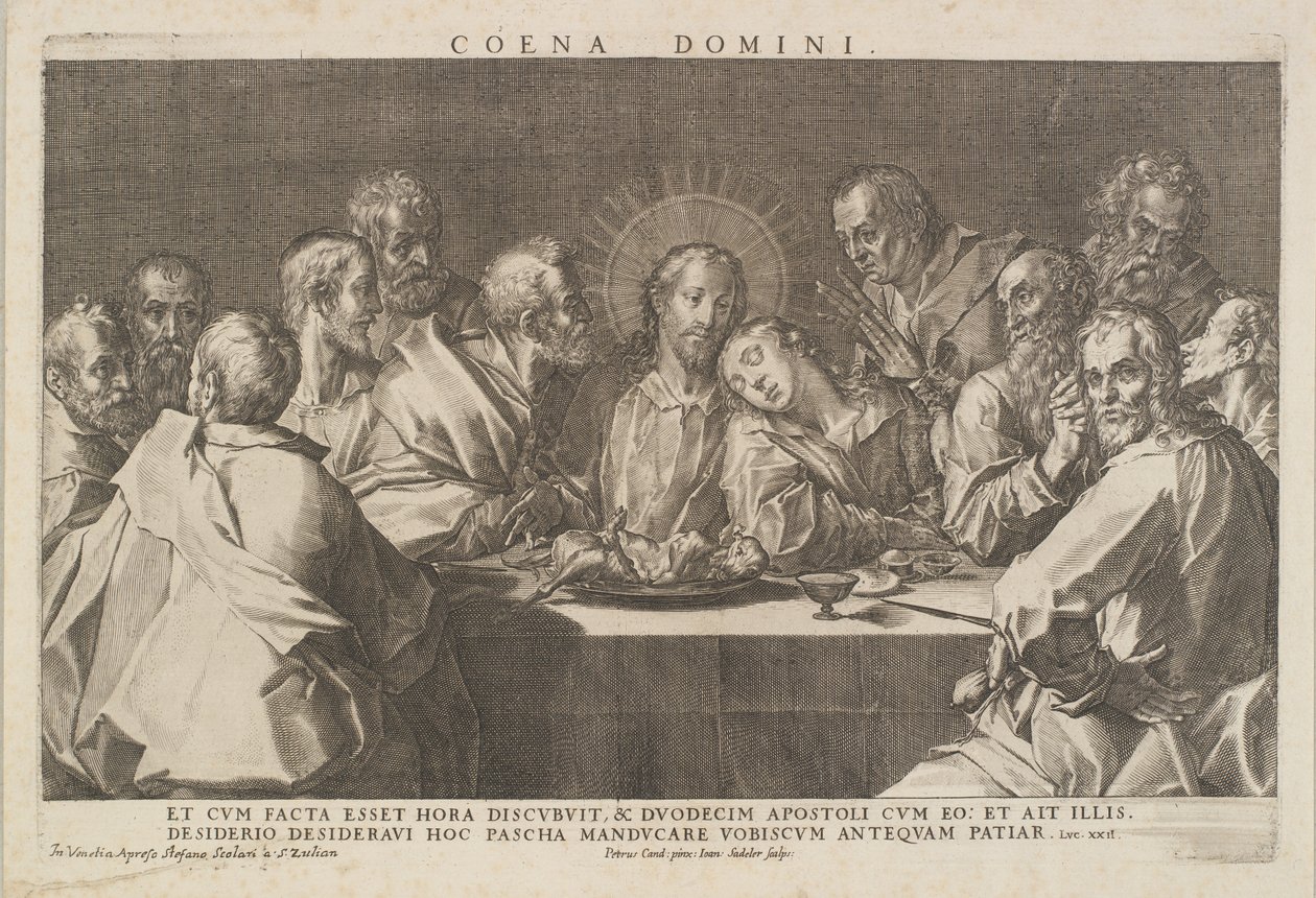 Avondmaal door Johannes Sadeler I