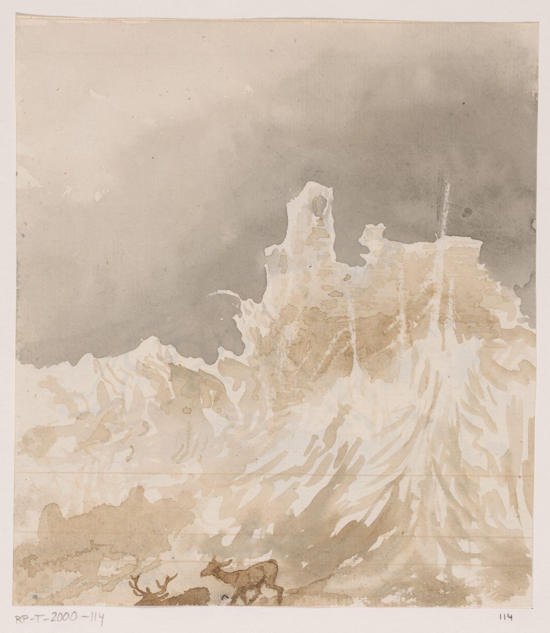 Ruïne in de Ardennen door Johannes Tavenraat (signed by artist)