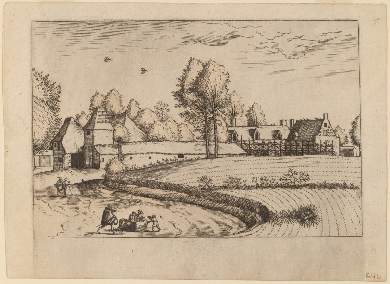 Landhuizen door Johannes van Doetechum, the Elder and Lucas