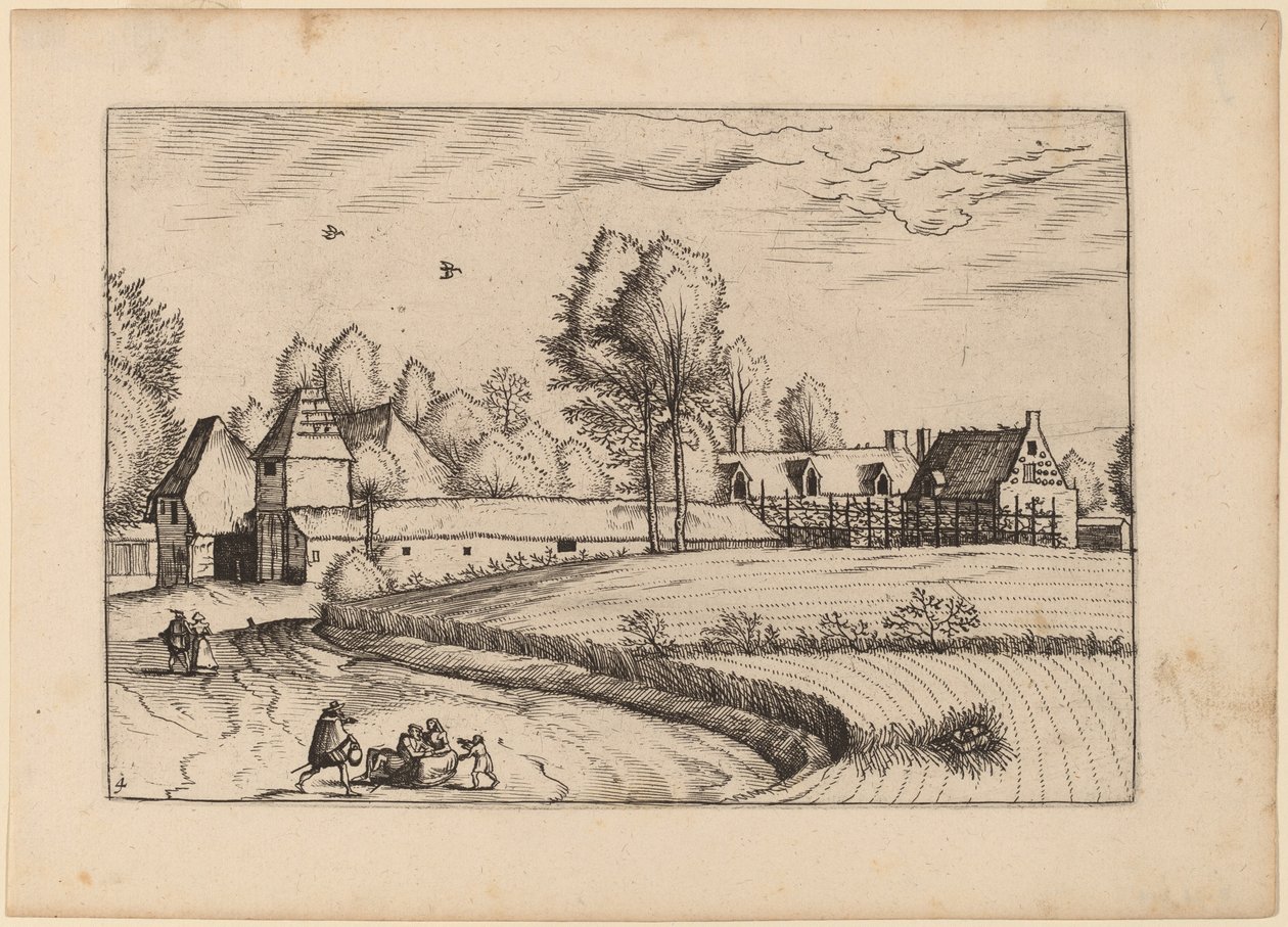 Landhuizen door Johannes van Doetechum, the Elder and Lucas