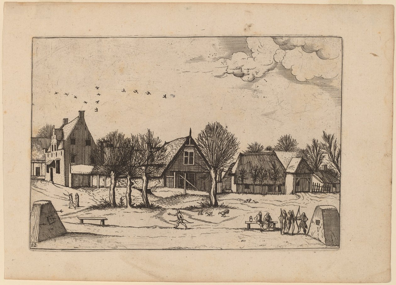 Dorp door Johannes van Doetechum, the Elder and Lucas