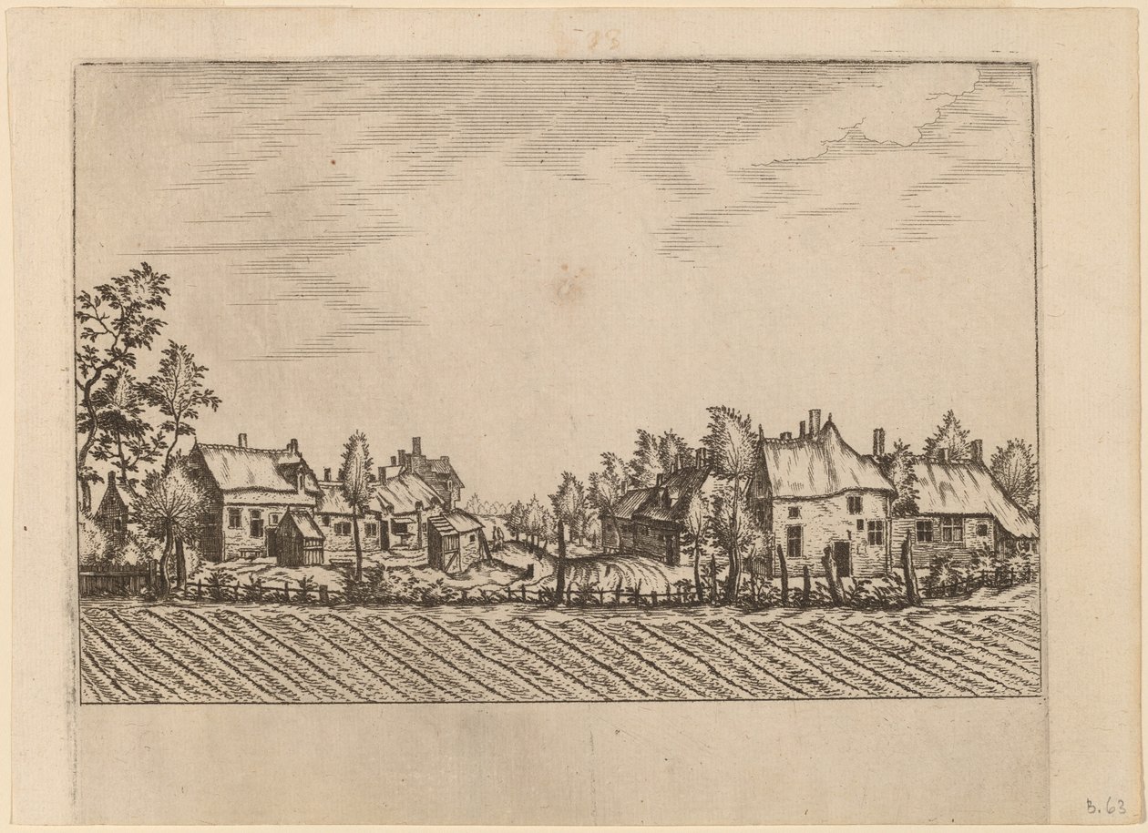 Boerderijen door Johannes van Doetechum, the Elder and Lucas