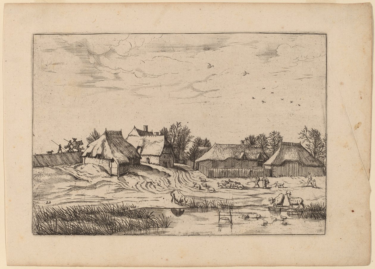 Boerderijen door Johannes van Doetechum, the Elder and Lucas