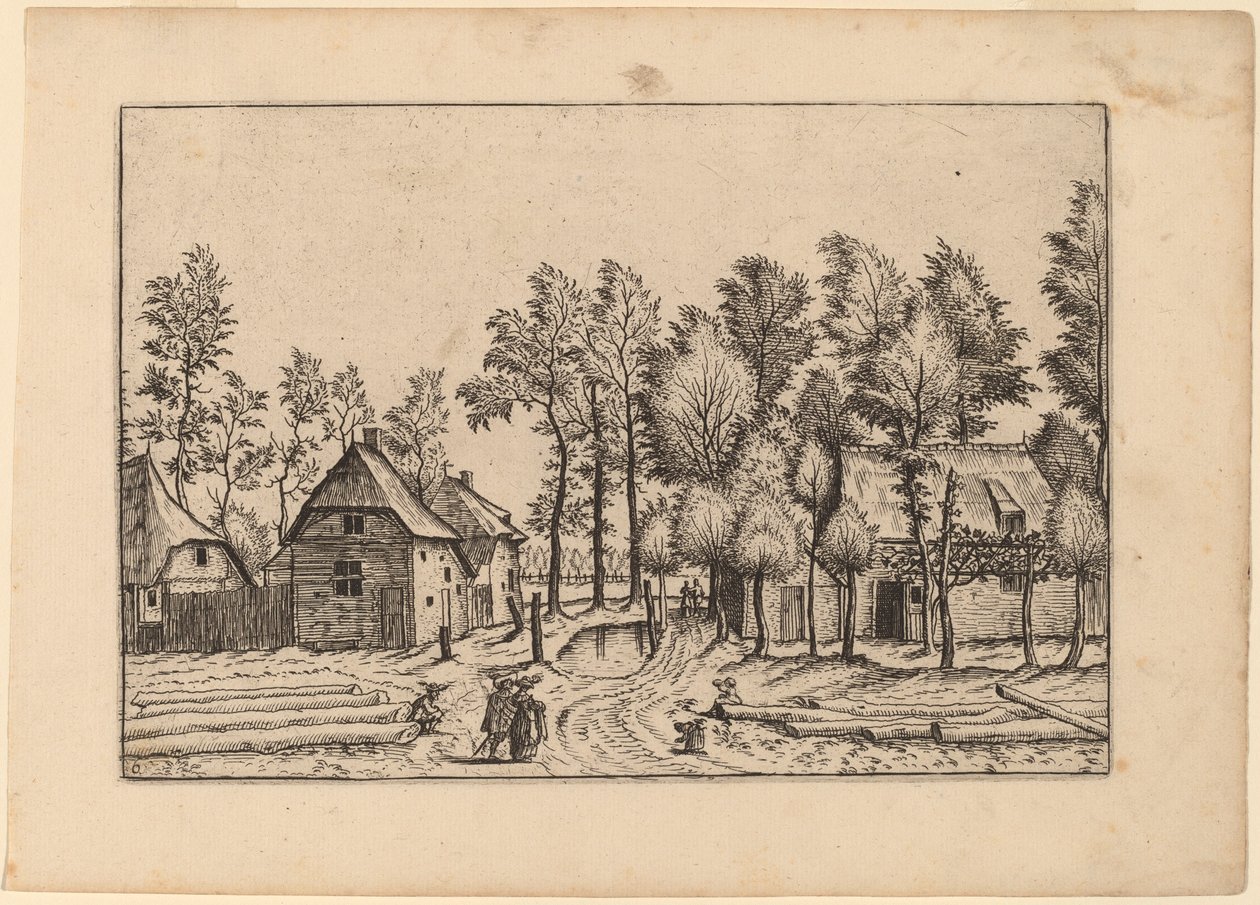 Dorpsstraat door Johannes van Doetechum, the Elder and Lucas