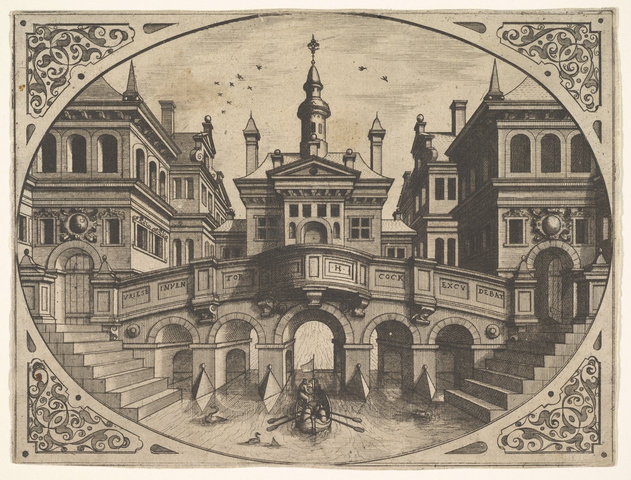 Plaat uit Scenographiae..., 1560 door Johannes van Doetecum I