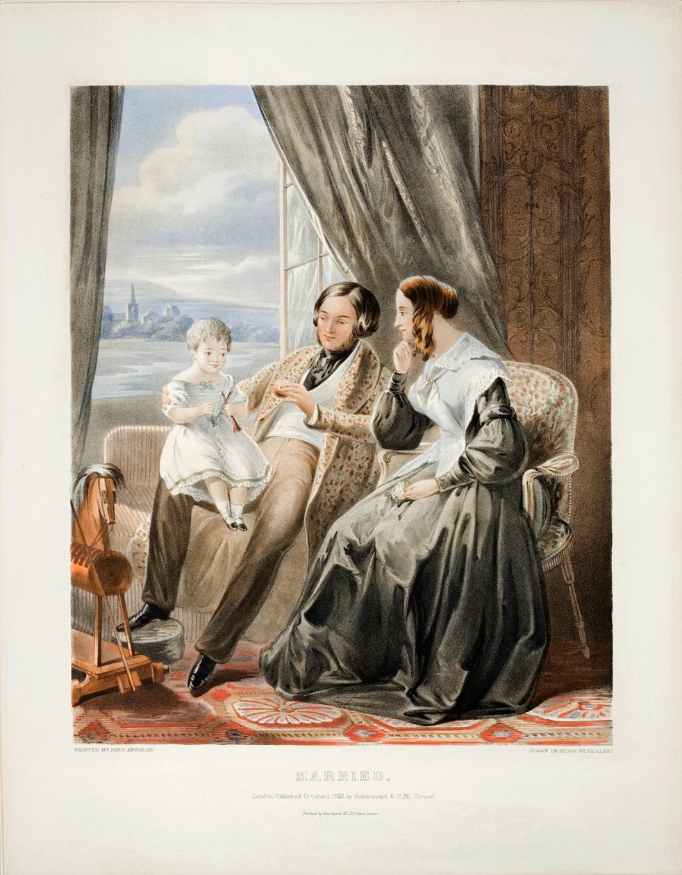 Getrouwd, litho door Thomas Fairland, uitgegeven door Ackermann en Co., 1840 door John Absolon