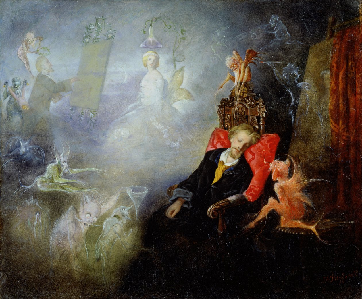 De Droom van de Kunstenaar, 1857 door John Anster Fitzgerald