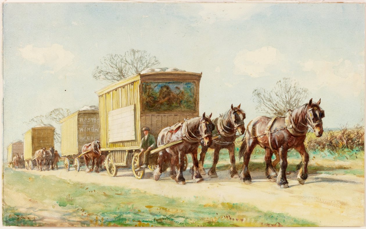 Reizende Menagerie op de Weg door John Atkinson
