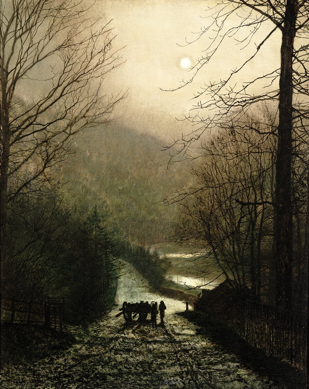 De houtwagen door John Atkinson Grimshaw