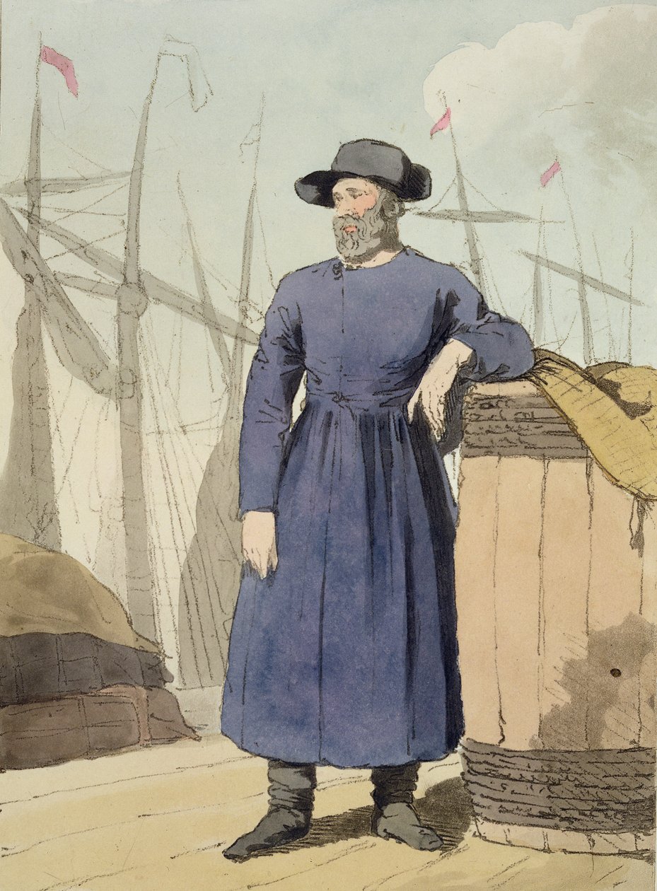 Russische Koopman, geëtst door de kunstenaar, gepubliceerd 1804 door John Augustus Atkinson