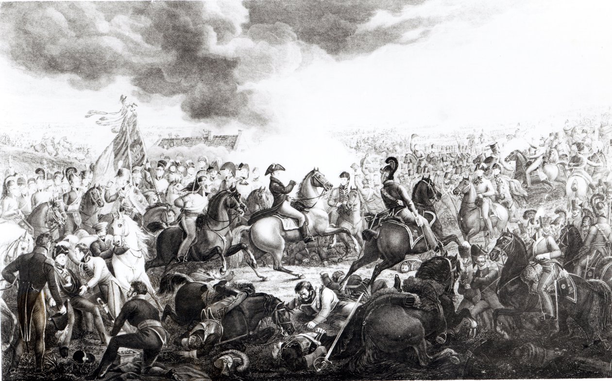 Wellington bij de Slag bij Waterloo, 18 juni 1815 door John Augustus Atkinson