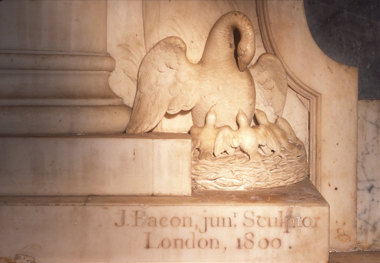 Funerair monument, 1800 marmer (detail) door John Bacon