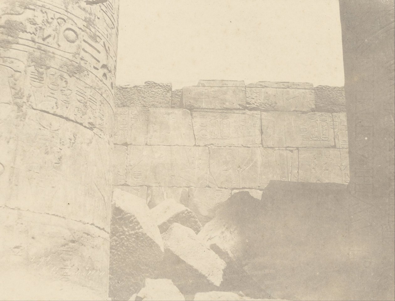 (Karnak, Hypostyle Zaal, Noordmuur (Binnenzijde) door John Beasly Greene