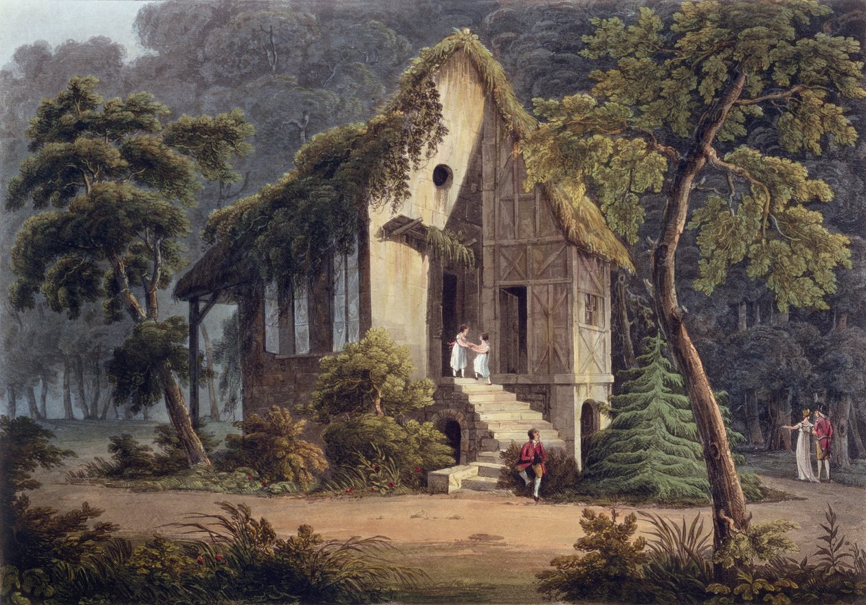 De boudoir van de koningin in het Petit Trianon, illustratie voor 
