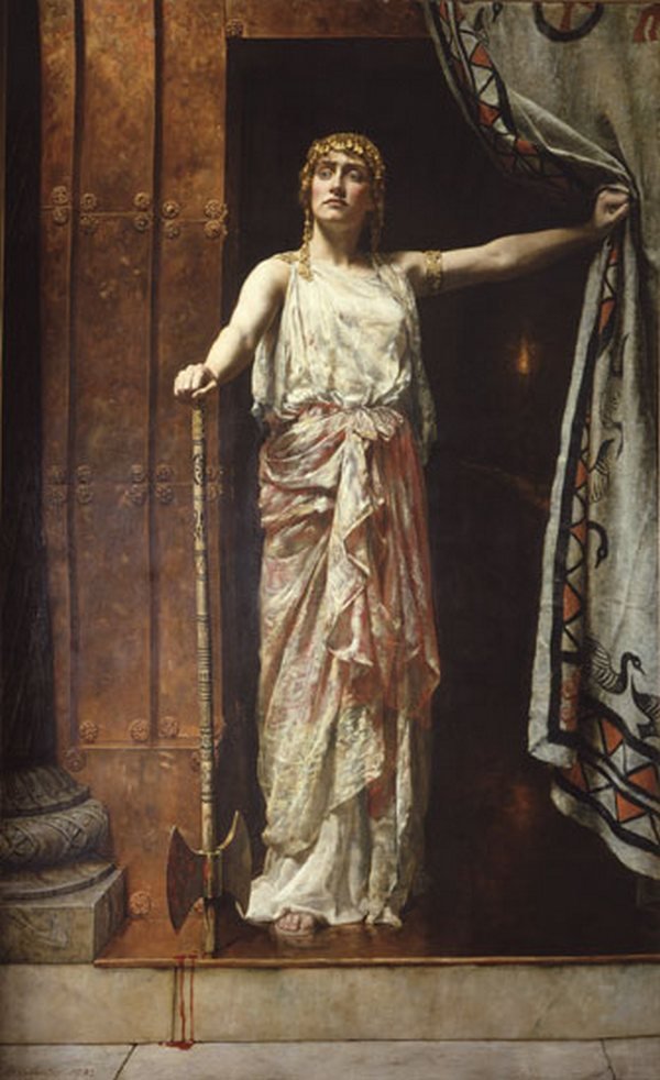 Clytemnestra na de moord door John Collier