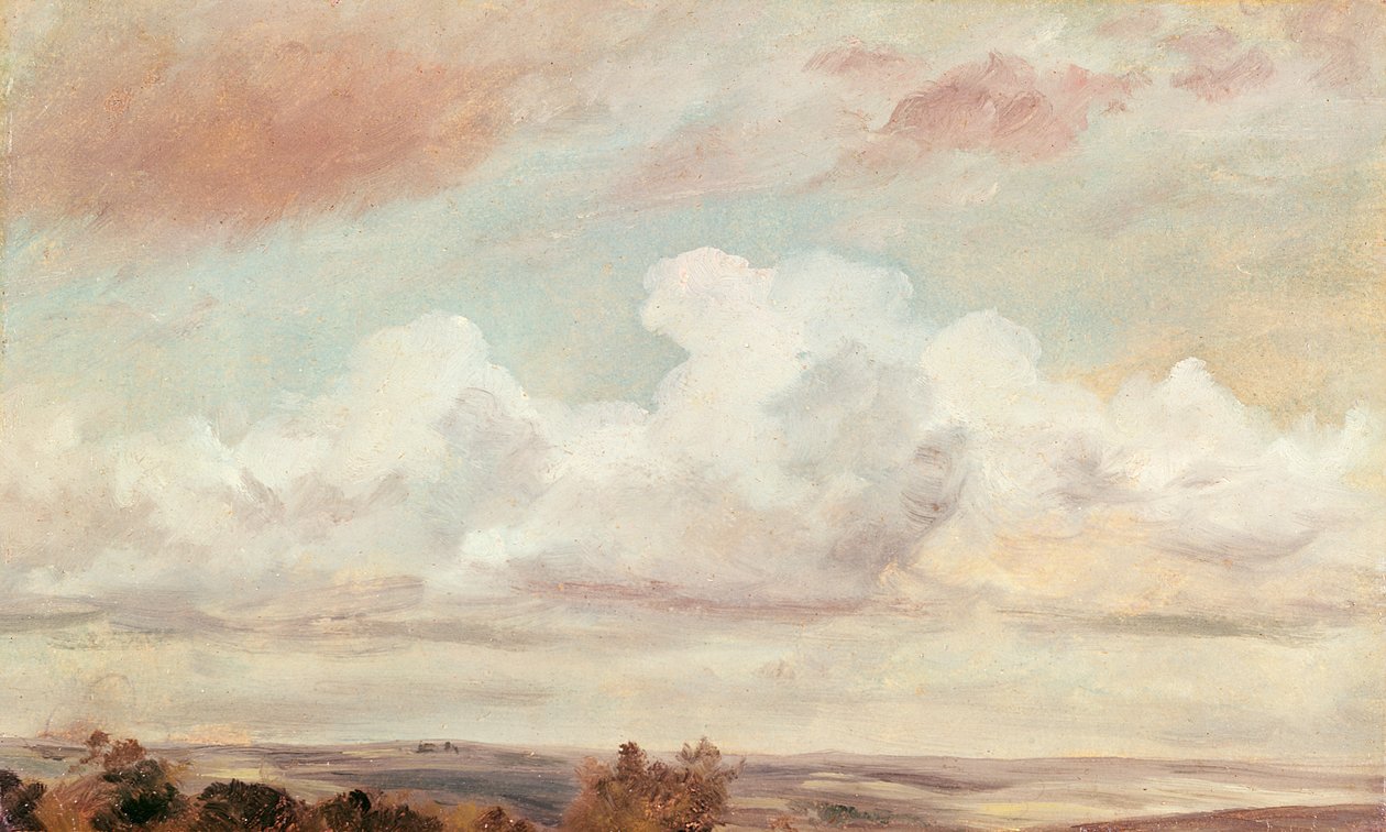 Cumuluswolken boven een landschap, 1822 door John Constable