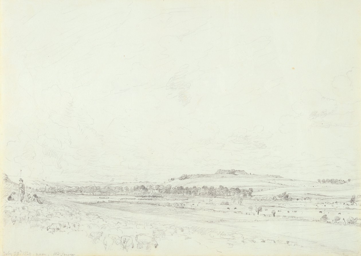 Oud Sarum op de Middag, 1829 door John Constable