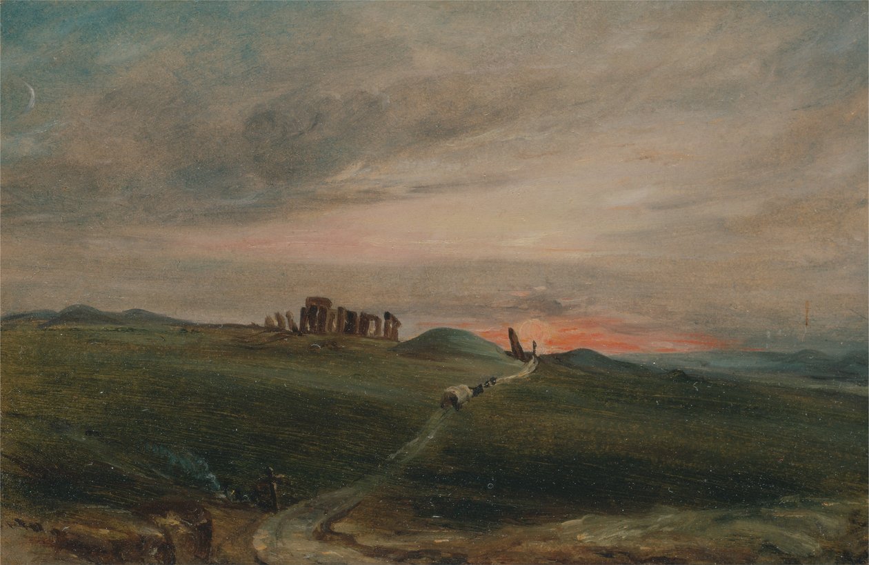 Stonehenge bij Zonsondergang door John Constable