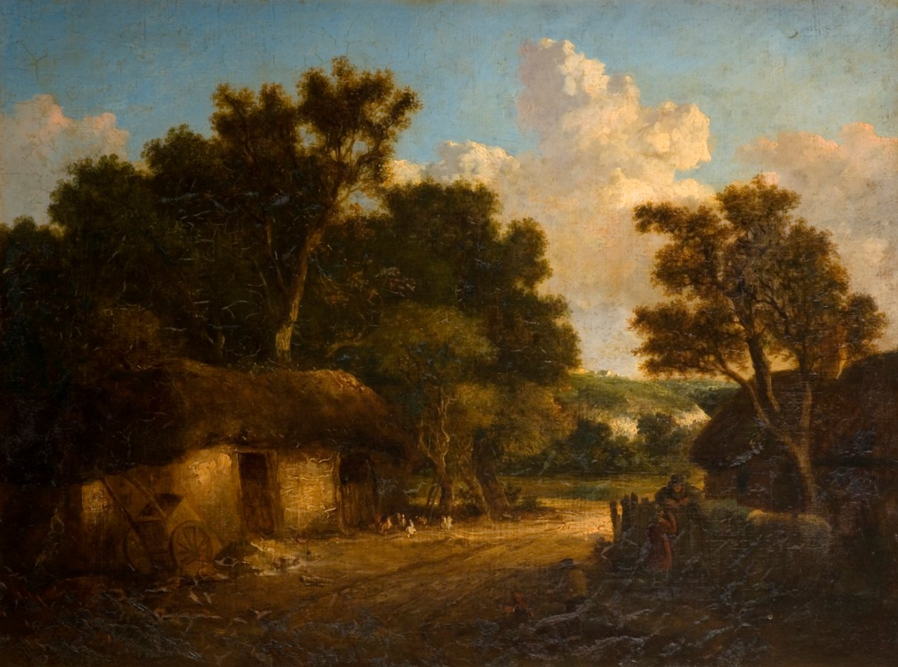 Landschap met huisje door John Crome
