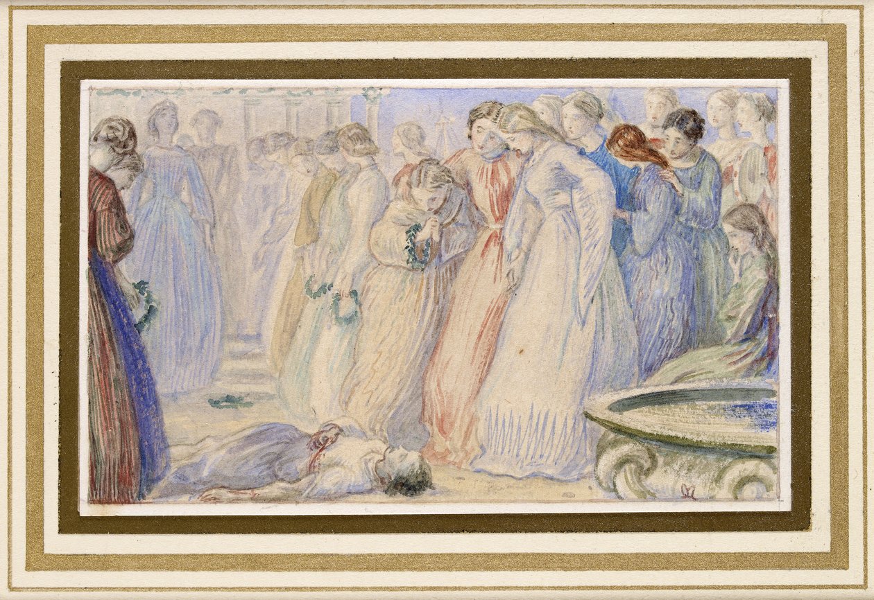 Iphis en Anaxarete door John Everett Millais