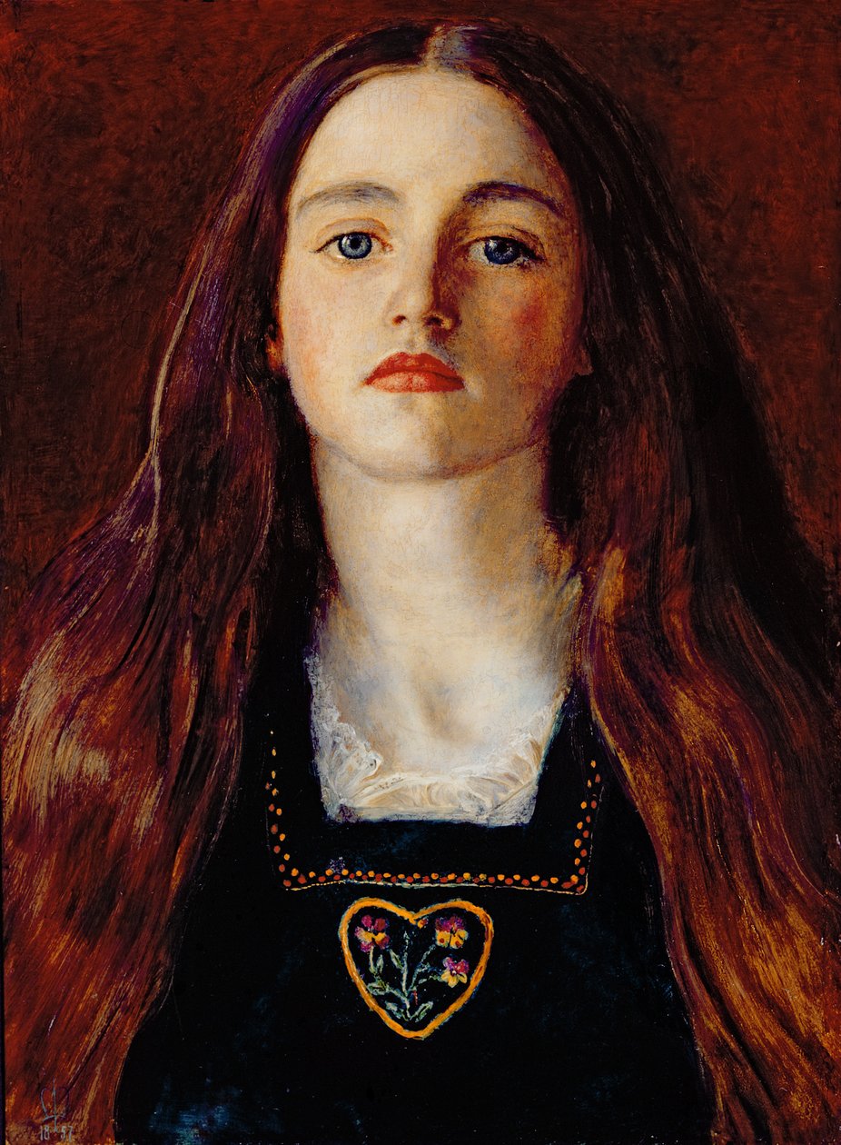 Portret van een meisje, 1857 door John Everett Millais
