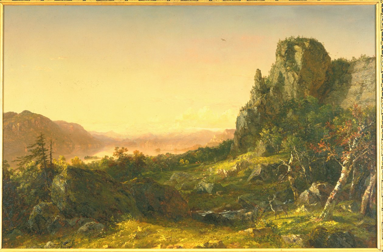 Rotsachtig landschap, 1853 door John Frederick Kensett