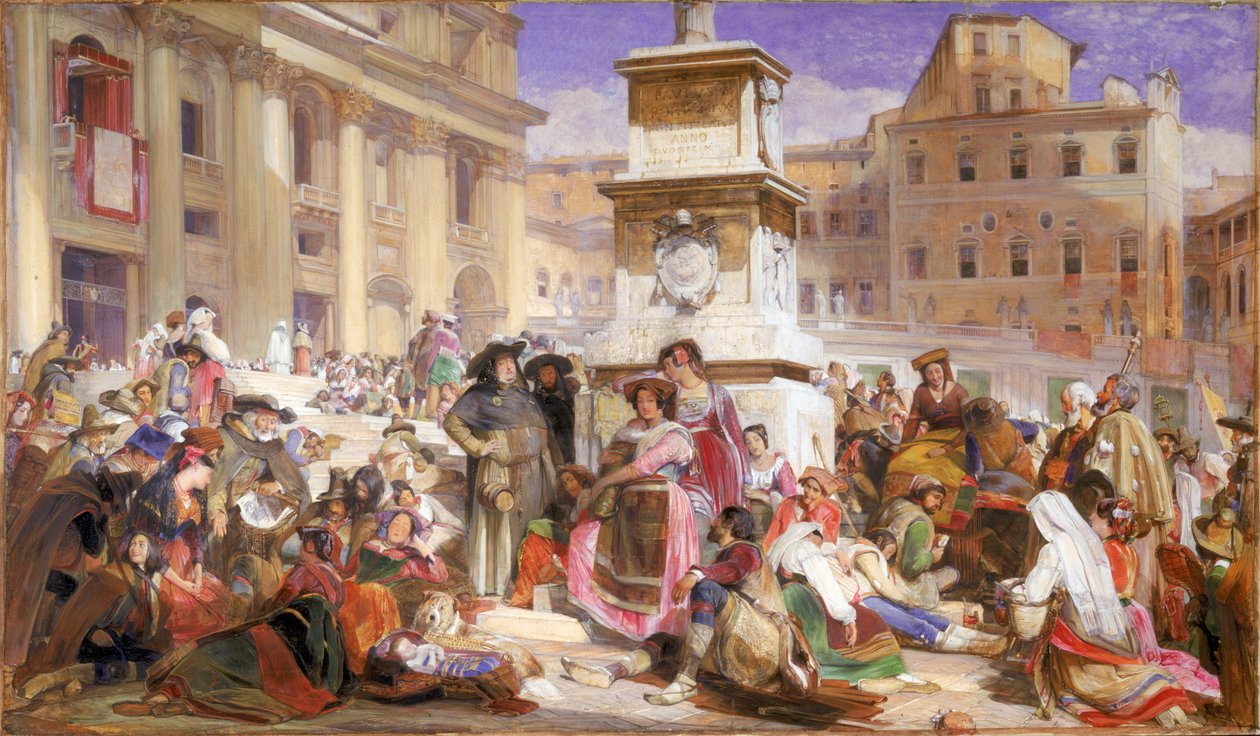 Paasdag in Rome door John Frederick Lewis