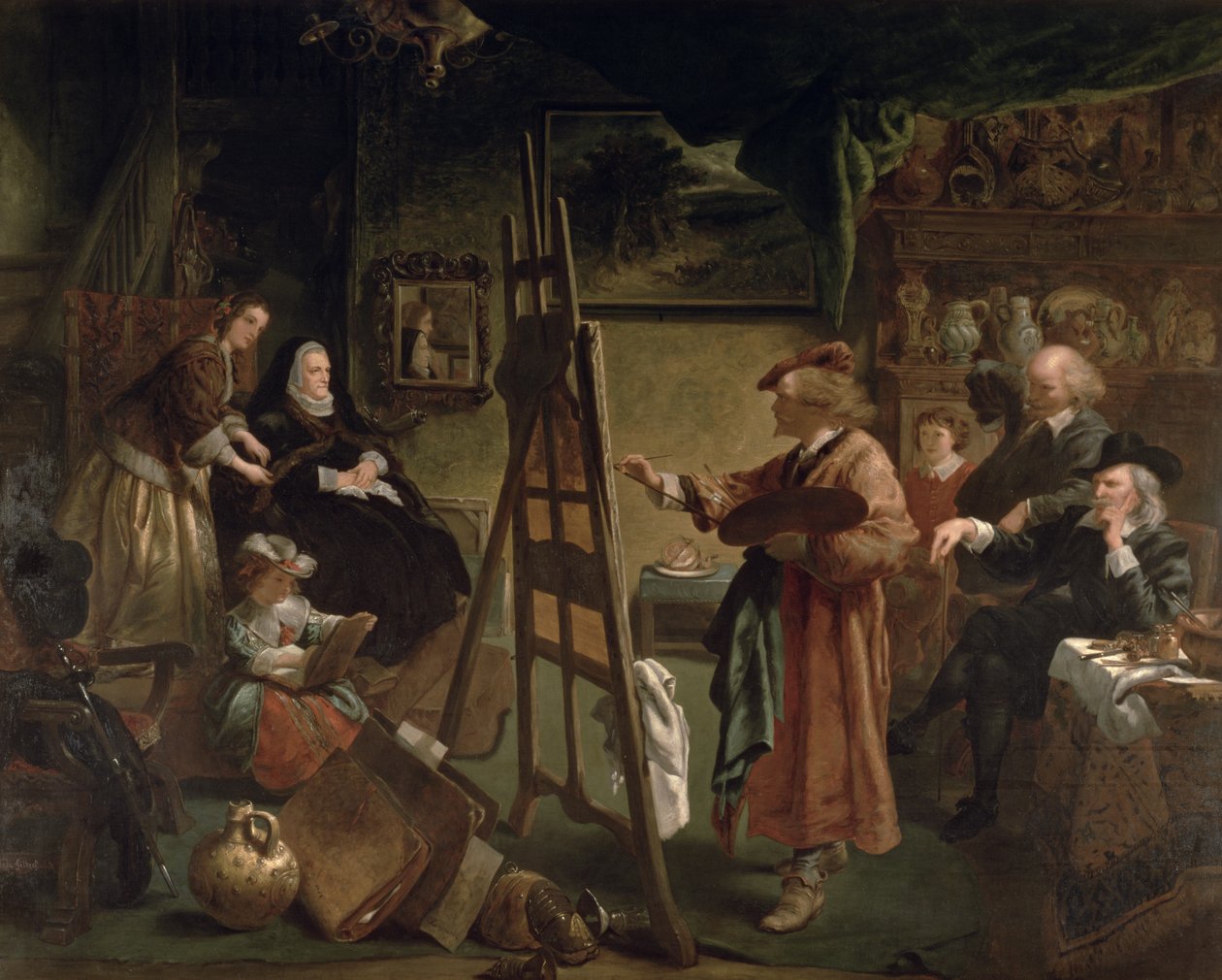 Rembrandt in zijn Studio door John Gilbert