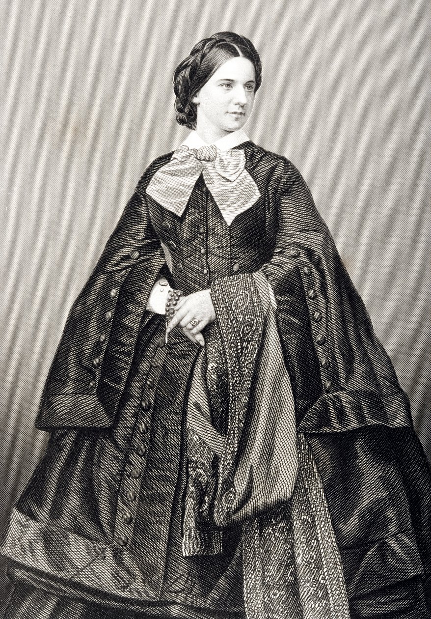 Mademoiselle Victoire Balfe (1837-71) gegraveerd door D.J. Pound van een foto, uit 