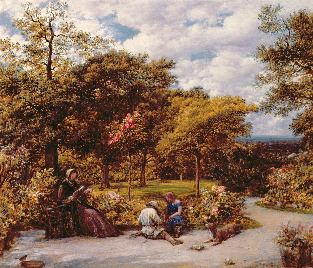 Mijn Tuin in Redhill, 1859 door John Linnell