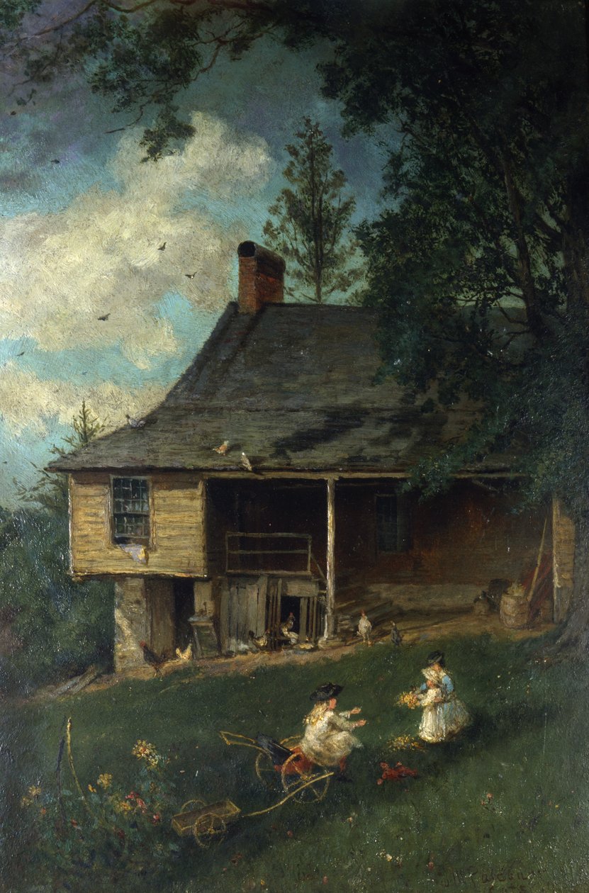 Het eerste atelier van Thomas Cole, 1881 door John Mackie Falconer
