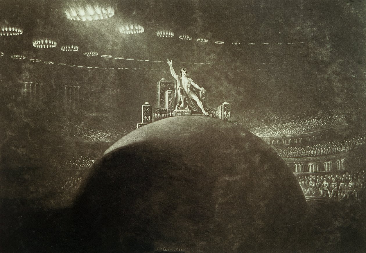 Satan voorzit de Infernal Council, 1824 door John Martin
